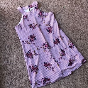 3pink hearts pink striped floral dress, medium